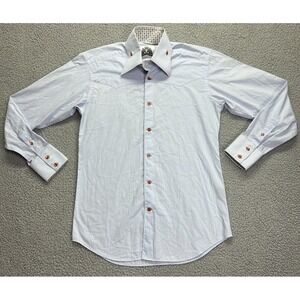 BG The Authentic Shirt Maker Mens Size 2 White Regular Fit Collared Button Down